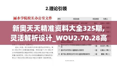 新奥天天精准资料大全325期,灵活解析设计_WOU2.70.28高级版