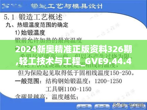 2024新奥精准正版资料326期,轻工技术与工程_GVE9.44.41神秘版