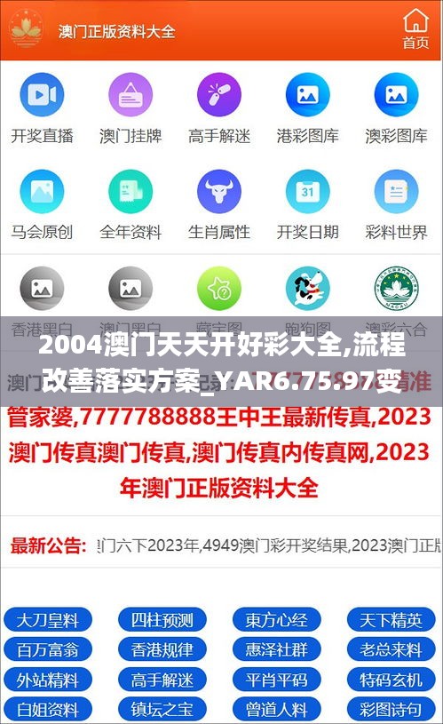 2004澳门天天开好彩大全,流程改善落实方案_YAR6.75.97变更版