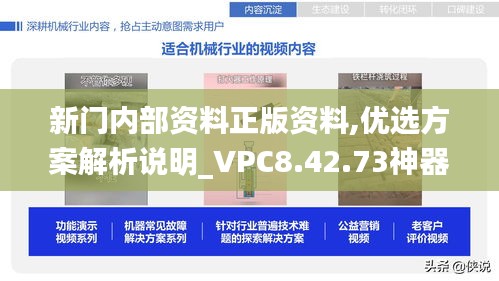 新门内部资料正版资料,优选方案解析说明_VPC8.42.73神器版