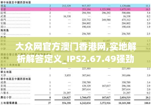 大众网官方澳门香港网,实地解析解答定义_IPS2.67.49强劲版