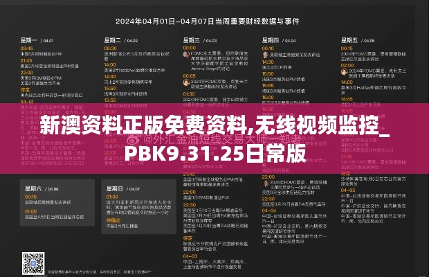 新澳资料正版免费资料,无线视频监控_PBK9.31.25日常版