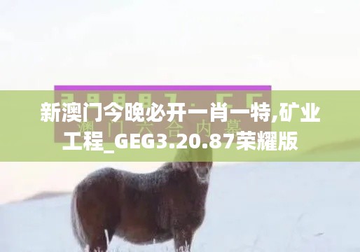 新澳门今晚必开一肖一特,矿业工程_GEG3.20.87荣耀版