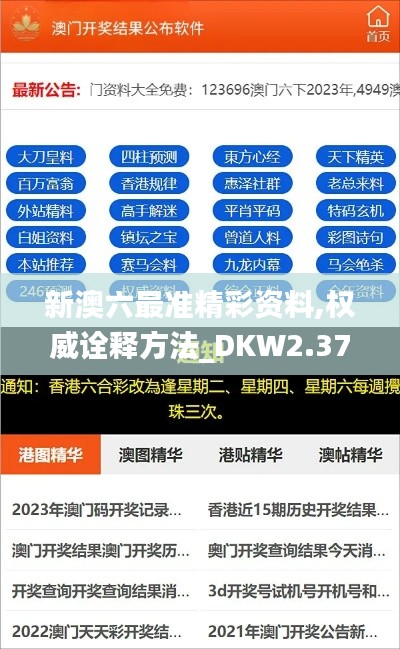 新澳六最准精彩资料,权威诠释方法_DKW2.37.88特别版