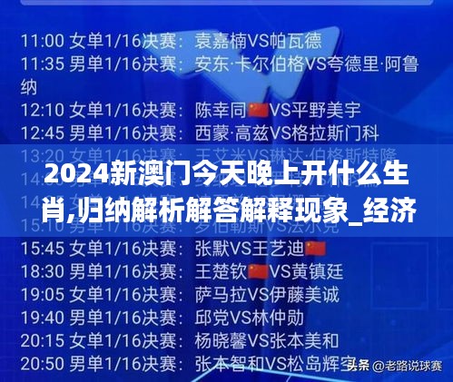 2024新澳门今天晚上开什么生肖,归纳解析解答解释现象_经济版XBX8.61