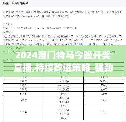 2024澳门特马今晚开奖直播,持续改进策略_强劲版FRT3.31