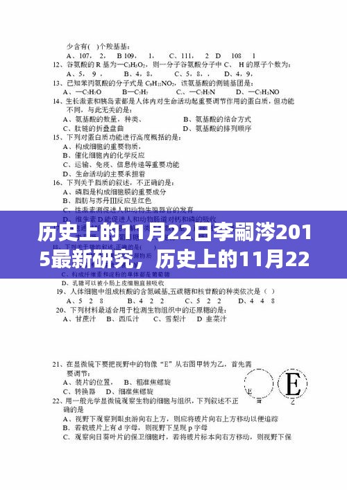 李嗣涔博士在光学领域的最新研究进展，历史上的11月22日揭秘