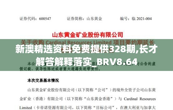 新澳精选资料免费提供328期,长才解答解释落实_BRV8.64