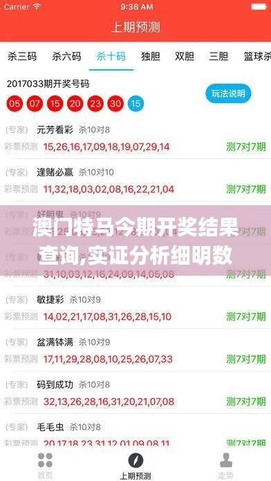 澳门特马今期开奖结果查询,实证分析细明数据_ZST15.58