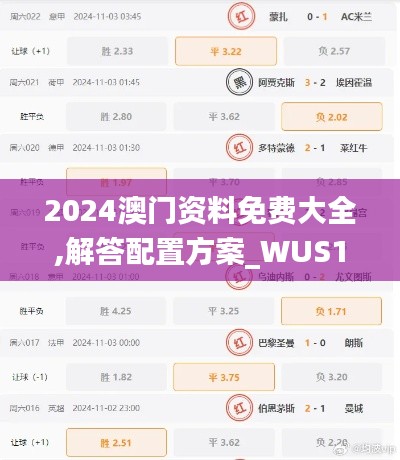 2024澳门资料免费大全,解答配置方案_WUS15.13