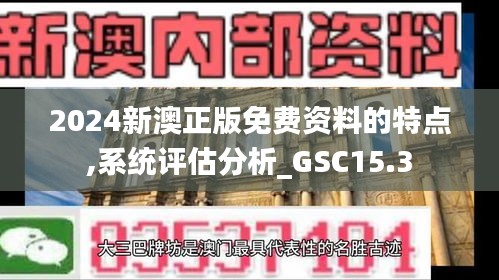 2024新澳正版免费资料的特点,系统评估分析_GSC15.3