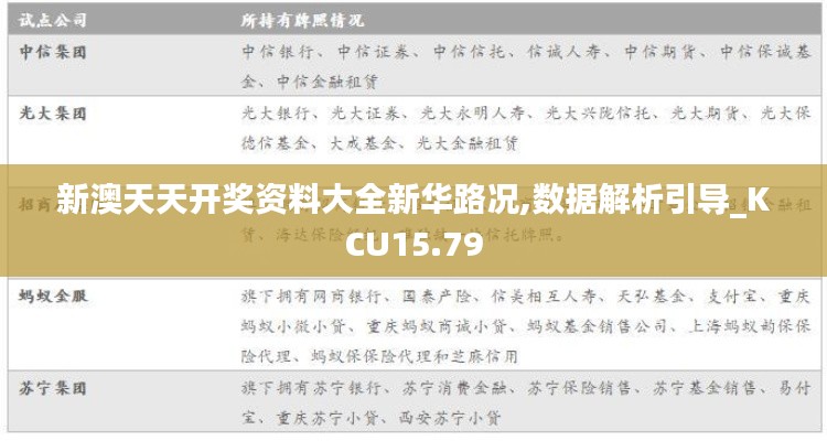 新澳天天开奖资料大全新华路况,数据解析引导_KCU15.79