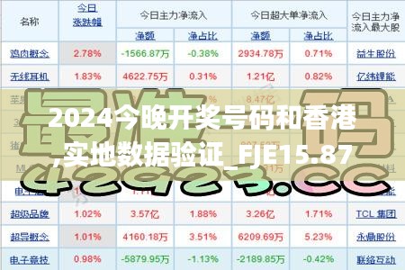 2024今晚开奖号码和香港,实地数据验证_FJE15.87