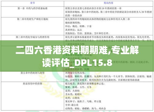 二四六香港资料期期难,专业解读评估_DPL15.8