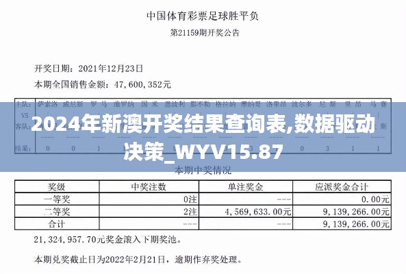 2024年新澳开奖结果查询表,数据驱动决策_WYV15.87