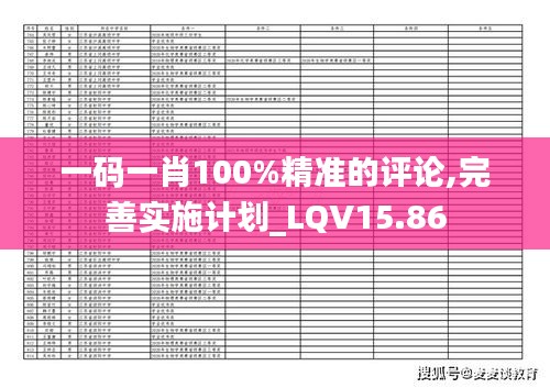 一码一肖100%精准的评论,完善实施计划_LQV15.86