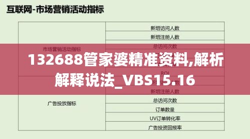 132688管家婆精准资料,解析解释说法_VBS15.16