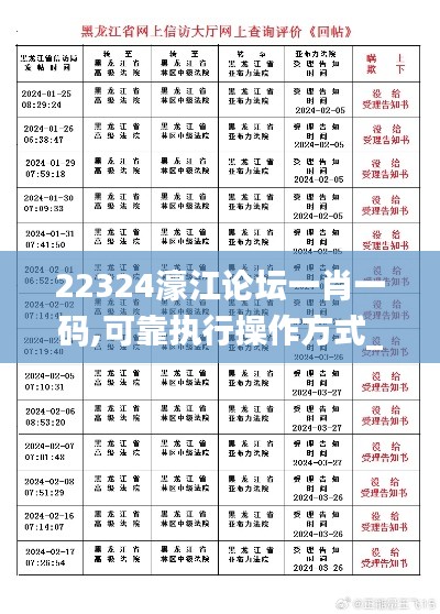 22324濠江论坛一肖一码,可靠执行操作方式_ITX15.4