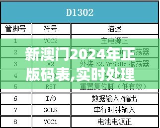 新澳门2024年正版码表,实时处理解答计划_DST15.36