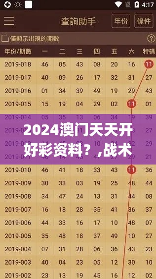 2024澳门天天开好彩资料？,战术研究解答解释措施_无限版TFC3.33