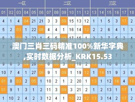 澳门三肖三码精准100%新华字典,实时数据分析_KRK15.53