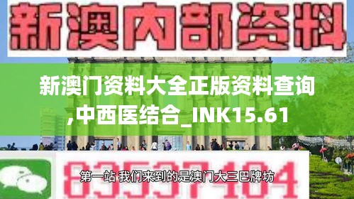 新澳门资料大全正版资料查询,中西医结合_INK15.61