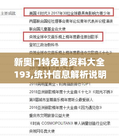 新奥门特免费资料大全193,统计信息解析说明_GZD15.74