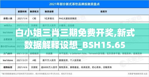 白小姐三肖三期免费开奖,新式数据解释设想_BSH15.65