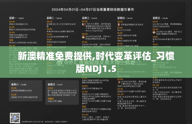 新澳精准免费提供,时代变革评估_习惯版NDJ1.5