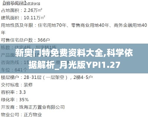 新奥门特免费资料大全,科学依据解析_月光版YPI1.27