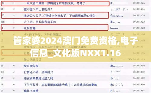 管家婆2024澳门免费资格,电子信息_文化版NXX1.16