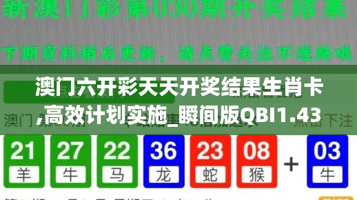 澳门六开彩天天开奖结果生肖卡,高效计划实施_瞬间版QBI1.43