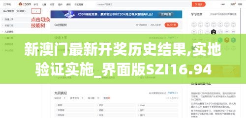 新澳门最新开奖历史结果,实地验证实施_界面版SZI16.94