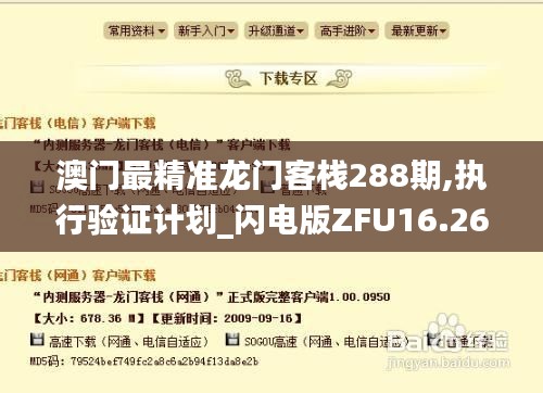 澳门最精准龙门客栈288期,执行验证计划_闪电版ZFU16.26