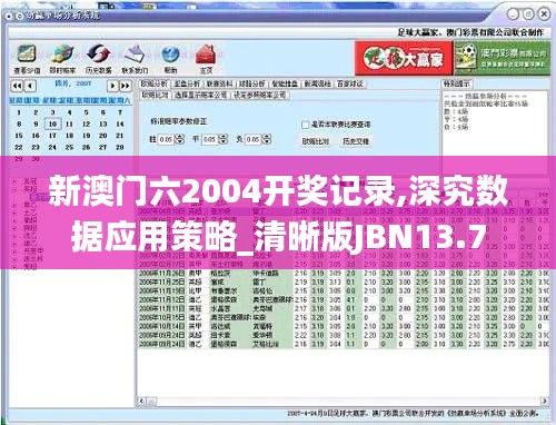 新澳门六2004开奖记录,深究数据应用策略_清晰版JBN13.7