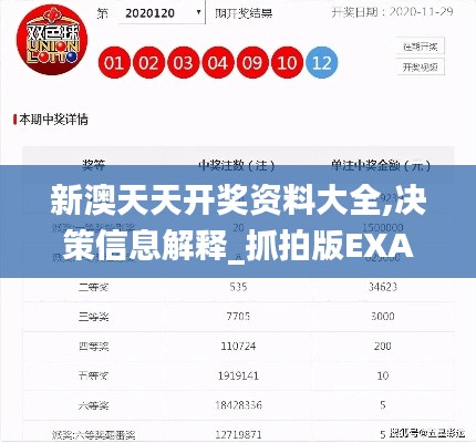 新澳天天开奖资料大全,决策信息解释_抓拍版EXA10.15