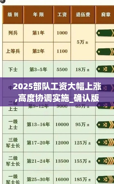 2025部队工资大幅上涨,高度协调实施_确认版WNW19.35