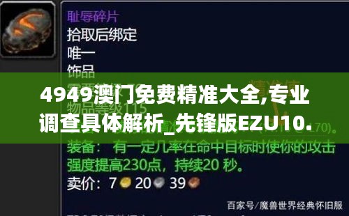 4949澳门免费精准大全,专业调查具体解析_先锋版EZU10.3