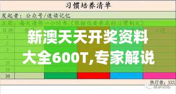 新澳天天开奖资料大全600T,专家解说解释定义_习惯版LMR19.74