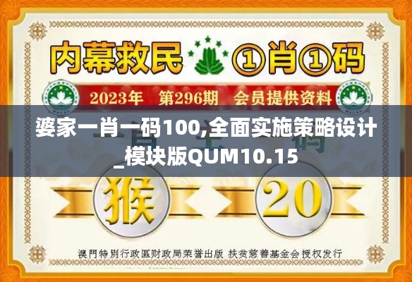 婆家一肖一码100,全面实施策略设计_模块版QUM10.15