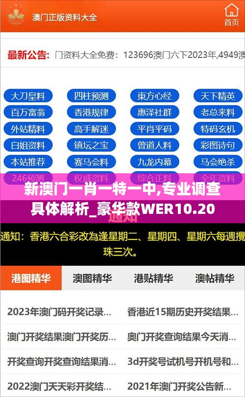 新澳门一肖一特一中,专业调查具体解析_豪华款WER10.20