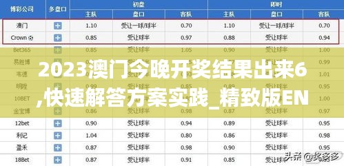 2023澳门今晚开奖结果出来6,快速解答方案实践_精致版ENU10.57