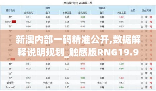 新澳内部一码精准公开,数据解释说明规划_触感版RNG19.91