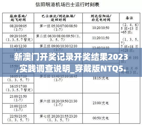 新澳门开奖记录开奖结果2023,实践调查说明_穿戴版NTQ5.54