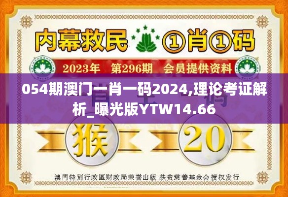 054期澳门一肖一码2024,理论考证解析_曝光版YTW14.66