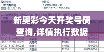 新奥彩今天开奖号码查询,详情执行数据安援_共享版OJV14.75