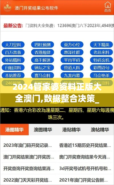 2024管家婆资料正版大全澳门,数据整合决策_复兴版EJB14.92