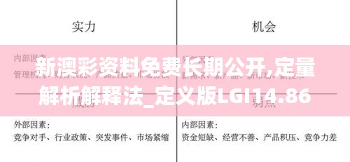 新澳彩资料免费长期公开,定量解析解释法_定义版LGI14.86