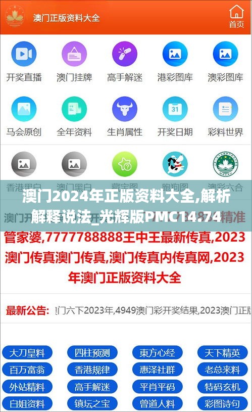 澳门2024年正版资料大全,解析解释说法_光辉版PMC14.74