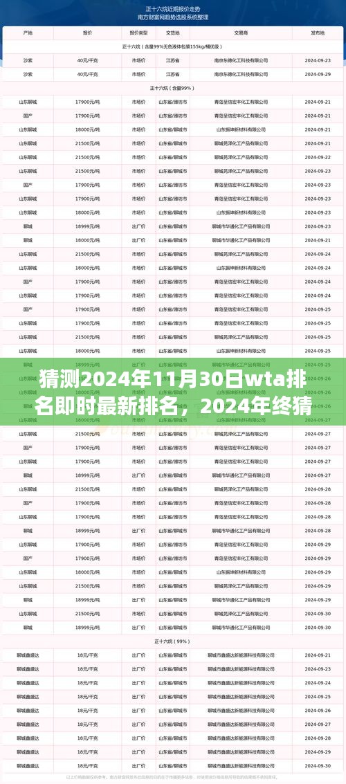 小妮的WTA梦，2024年终猜想与温馨的网球情缘——最新排名预测